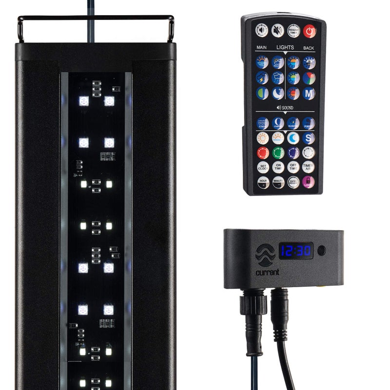 Current USA 24-36" Inch Satellite Freshwater LED Plus Full Spectrum RGB+W Light for Aquariums | Wireless 24 Hour Remote Control Fish Tank Lighting (4506) - Image 1